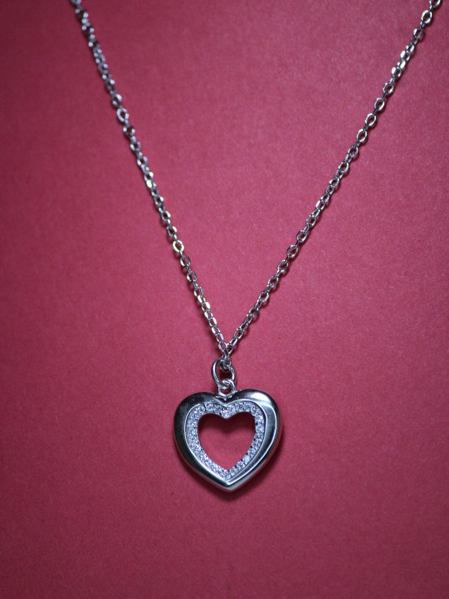 925 Sterling Silver Heartin Necklace