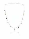 925 Sterling Silver Rainbow Dangle Necklace