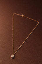925  Rose Gold Cubic Zirconia Clover Necklace