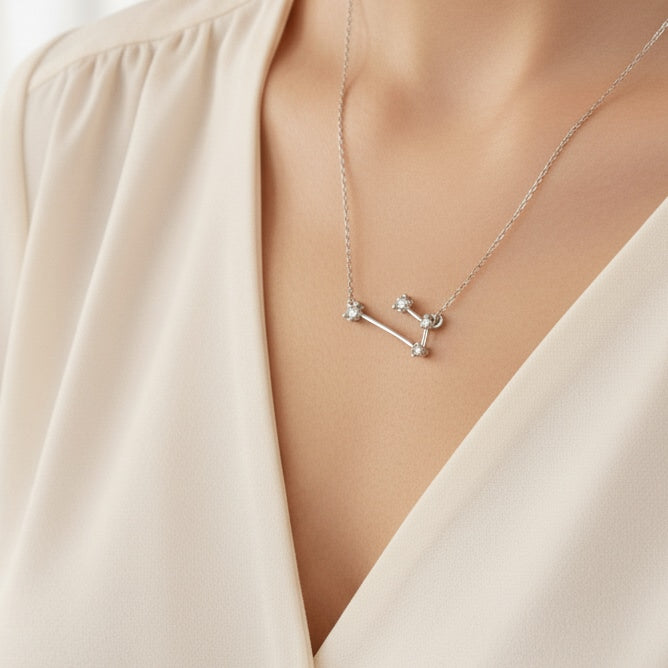 925 Sterling Silver 4 Stone constellation Necklace