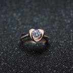 925 Rose Gold Solitaire Heart ring