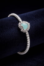 Aurelia Aqua Heart 925 Silver Tennis Bracelet
