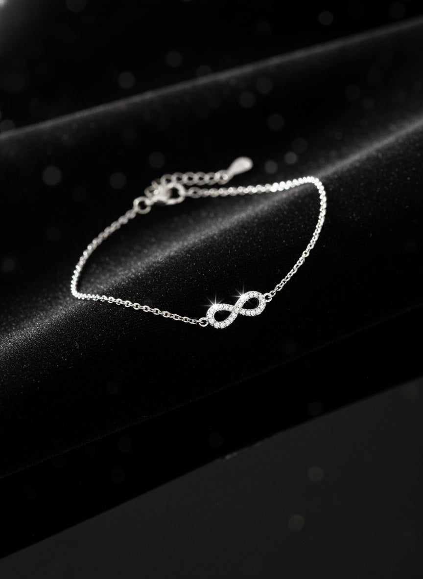 925 Silver Cubic Zirconia Infinity Bracelet