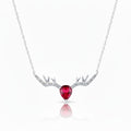 925 Sterling Silver Deer Horn Necklace