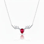 925 Sterling Silver Deer Horn Necklace