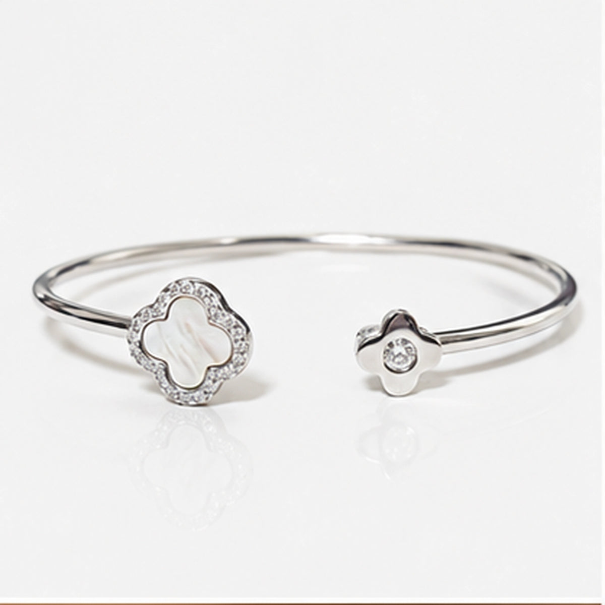 Blossom Clover Kada for Women | Adjustable Sterling Silver Kada