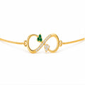 Gold Infinity Heart Crystal Bracelet 925 Sterling Silver
