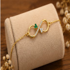 Gold Infinity Heart Crystal Bracelet 925 Sterling Silver