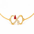 Gold Infinity Heart Crystal Bracelet 925 Sterling Silver