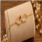 Gold Infinity Heart Crystal Bracelet 925 Sterling Silver