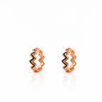 Rose Gold Zigzag Huggie Hoop Earrings 925 Sterling Silver