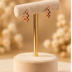 Rose Gold Zigzag Huggie Hoop Earrings 925 Sterling Silver
