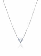 925 Sterling Silver Solitaire Heart Necklace