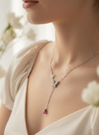 925 sterling silver butterfly y-shaped necklace