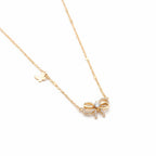 925 sterling silver bow tie and butterfly necklace