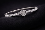 Eterna Double Heart 925 Sterling Silver Stretch Bracelet