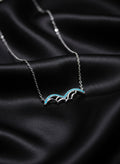 925 Sterling Silver Bat Wing Charm with Turquoise CZ