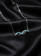 925 Sterling Silver Bat Wing Charm with Turquoise CZ
