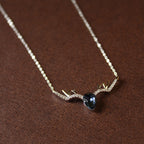 925 Sterling Silver Deer Horn Necklace