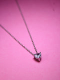 925 Sterling Silver Solitaire Heart Necklace