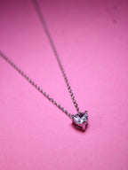 925 Sterling Silver Solitaire Heart Necklace