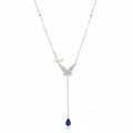 925 sterling silver butterfly y-shaped necklace