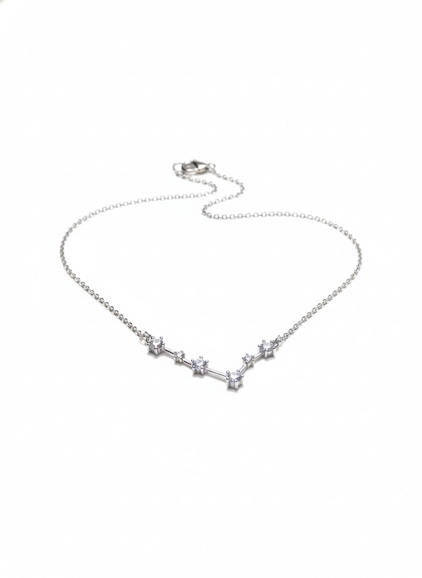 925 Sterling Silver 6 Stone Constellation Necklace