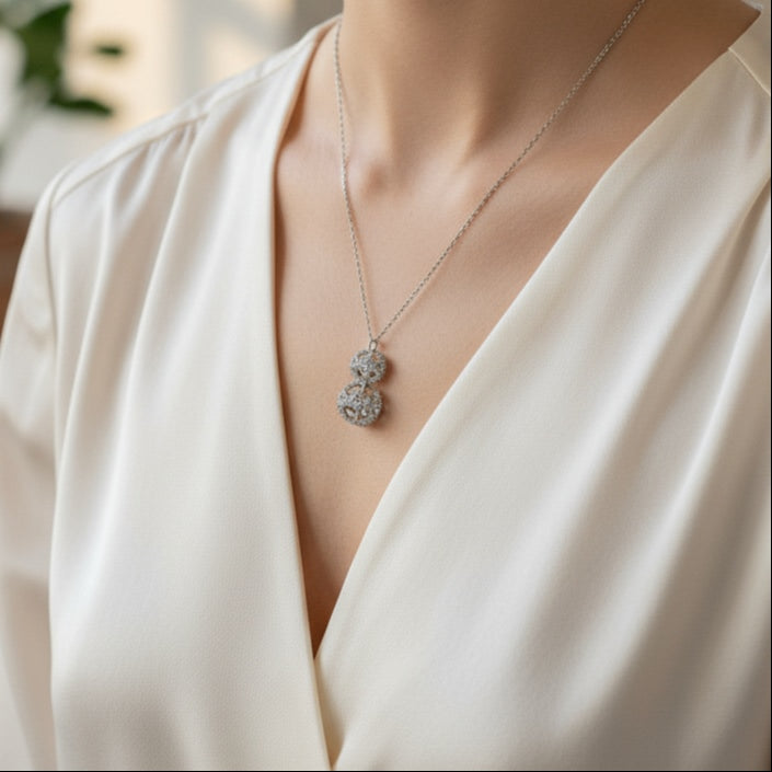925 Sterling Silver Heart Cage Necklace