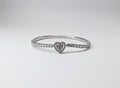 Eterna Double Heart 925 Sterling Silver Stretch Bracelet