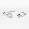 925 Silver Blossom Clover Kada for Women | Adjustable Sterling Silver Bracelet