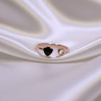 925 Rose gold ring with black enamel