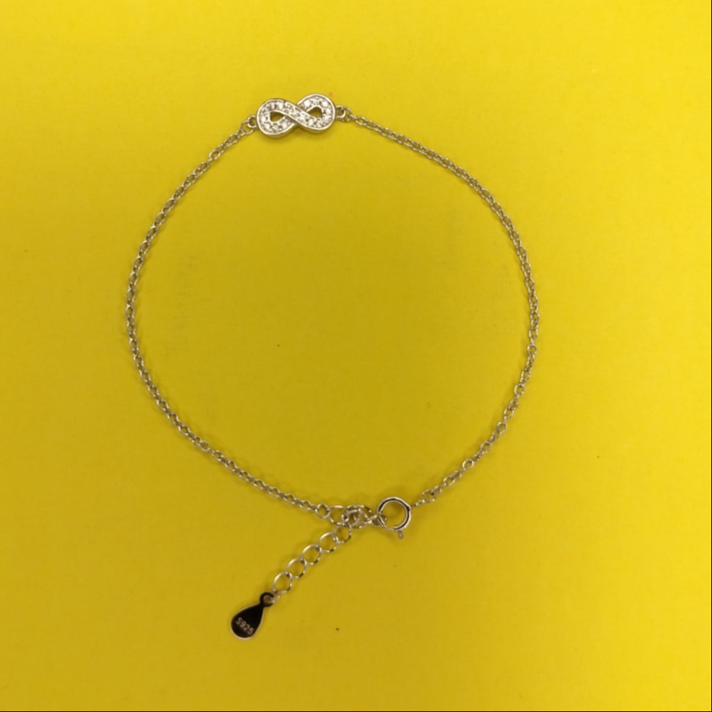 925 Silver Cubic Zirconia Infinity Bracelet
