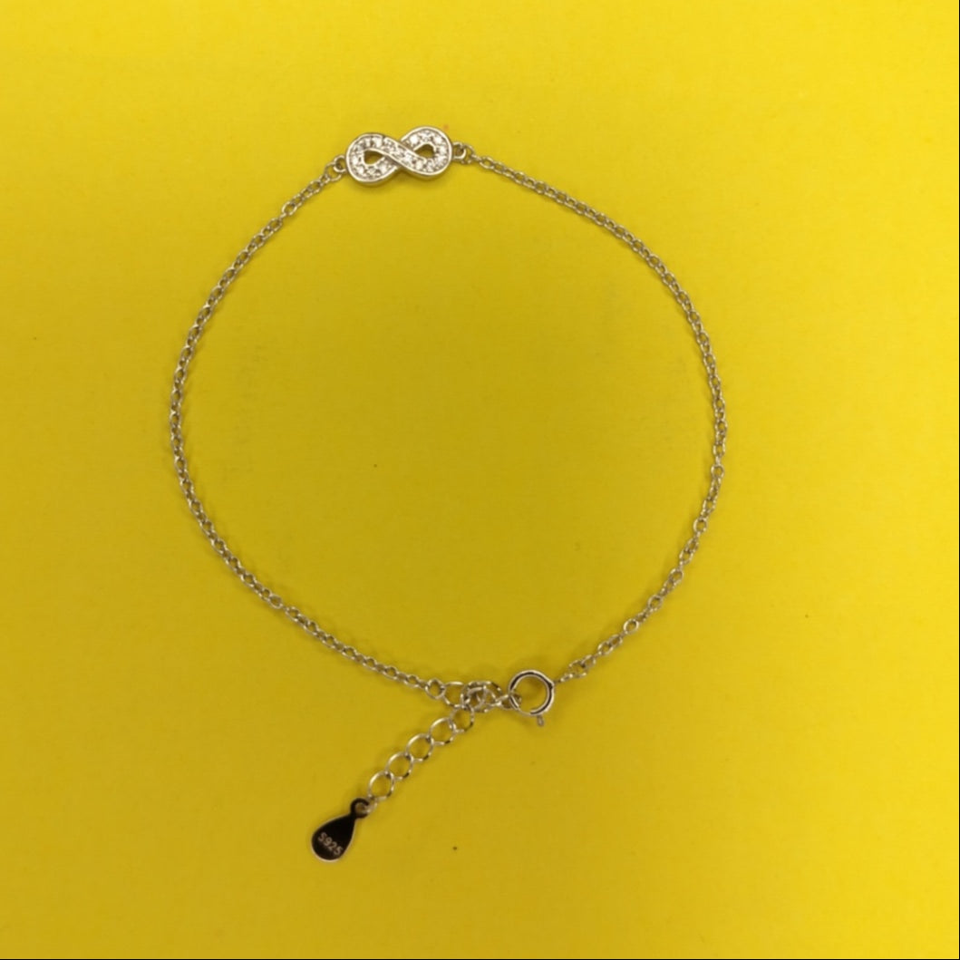 925 Silver Cubic Zirconia Infinity Bracelet