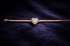 Rose Gold Aurelia Aqua Heart 925 Silver Tennis Bracelet