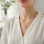 925  Rose Gold Cubic Zirconia Clover Necklace