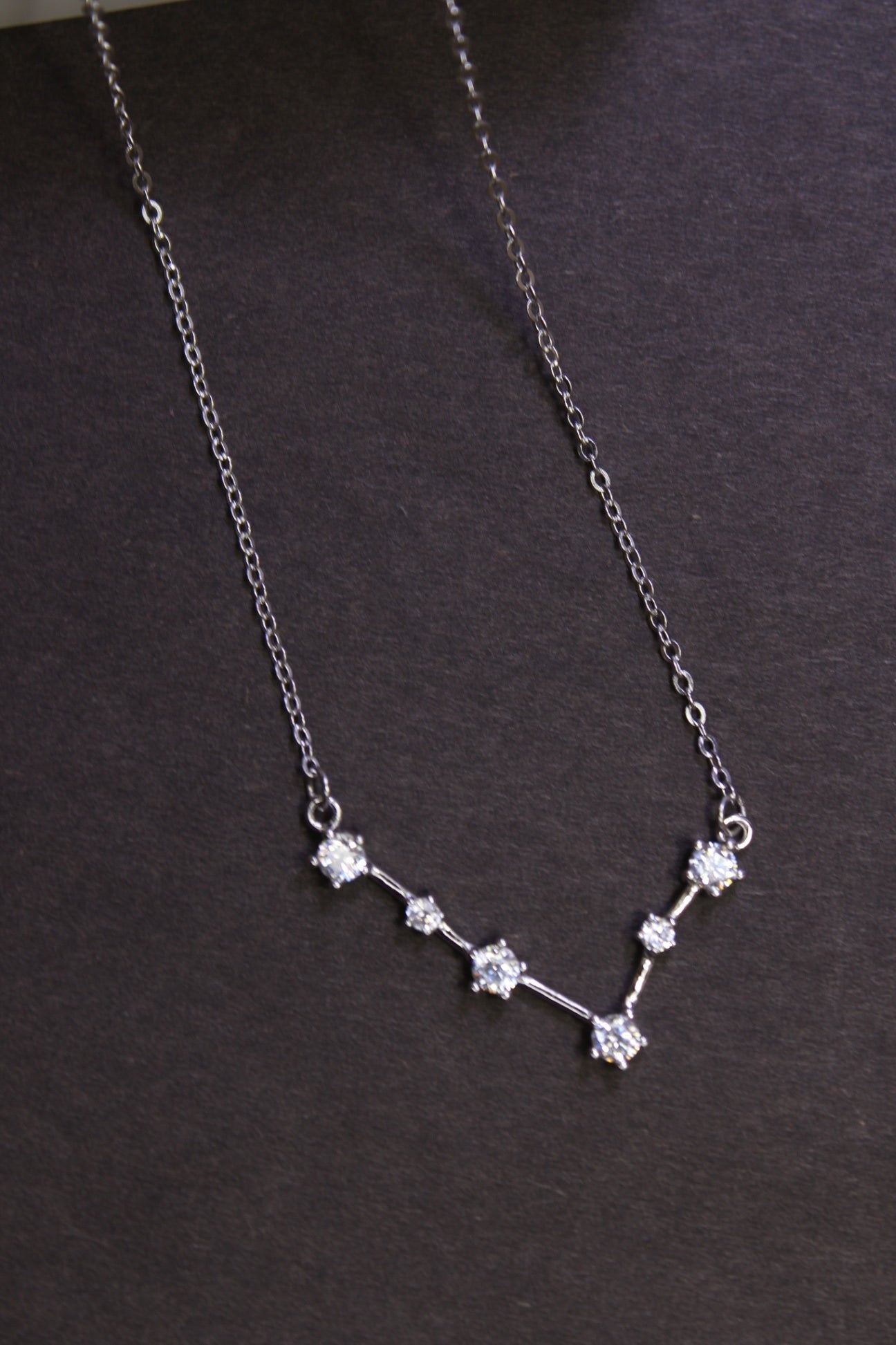 925 Sterling Silver 6 Stone Constellation Necklace