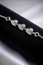 Celeste Triple Heart 925 Sterling Silver Bracelet