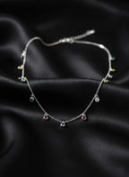925 Sterling Silver Rainbow Dangle Necklace