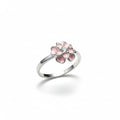 925 Sterling Silver Enamel Flower Ring