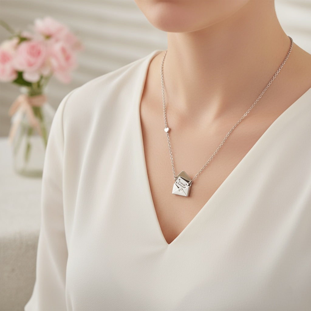 925 Sterling Silver Mail Box Necklace