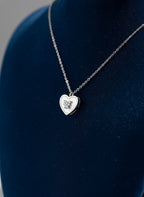 925 Sterling Silver Heart & Butterfly Pendant Necklace