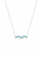925 Sterling Silver Bat Wing Charm with Turquoise CZ