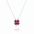 925 Sterling Silver Heart Clover Necklace