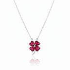925 Sterling Silver Heart Clover Necklace