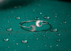 925 Silver Eclipse Dual Circle Kada for Women | Adjustable Sterling Silver Bracelet