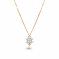 925  Rose Gold Cubic Zirconia Clover Necklace