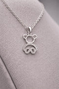 925 Sterling Silver Teddy Bear Pendant Necklace