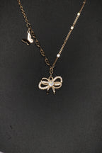 925 sterling silver bow tie and butterfly necklace