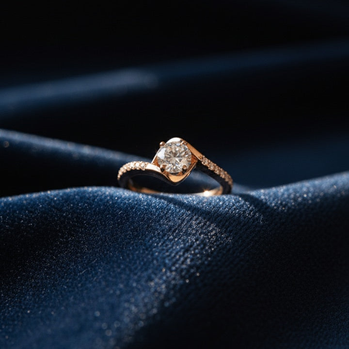 925 Rose Gold Solitaire ring