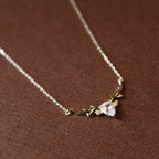 925 Sterling Silver Deer Horn Necklace
